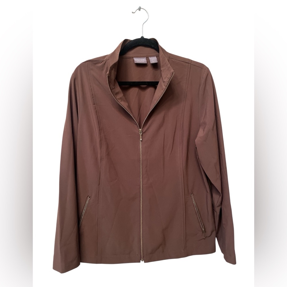 Chico's Brown Zip-Up Activewear Jacket
